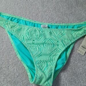 No Boundaries Crochet Eyelet Bikini Swim Bottoms in a Mint green XL (16-18) NWT
